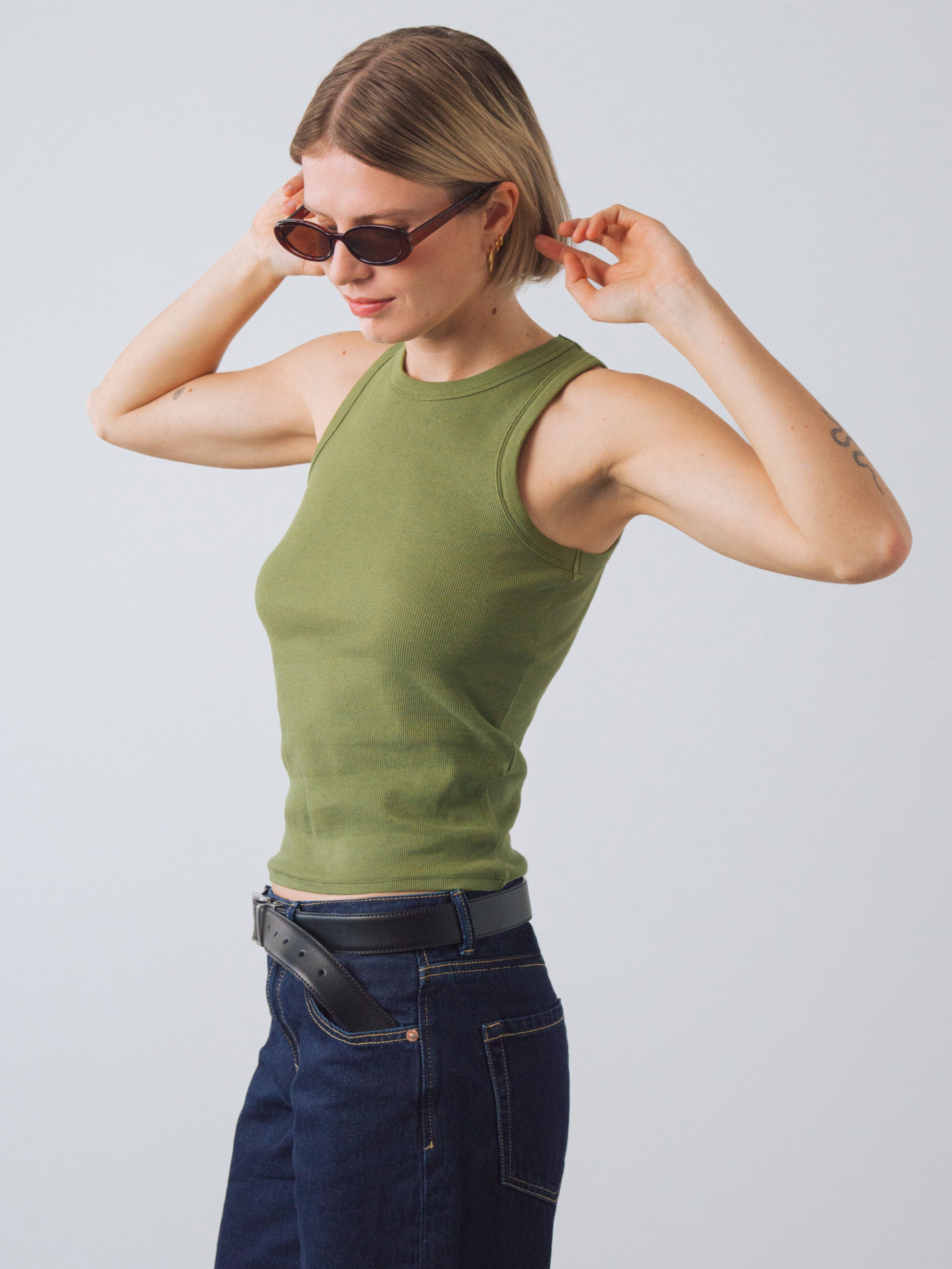 Ribbed Racer Top
