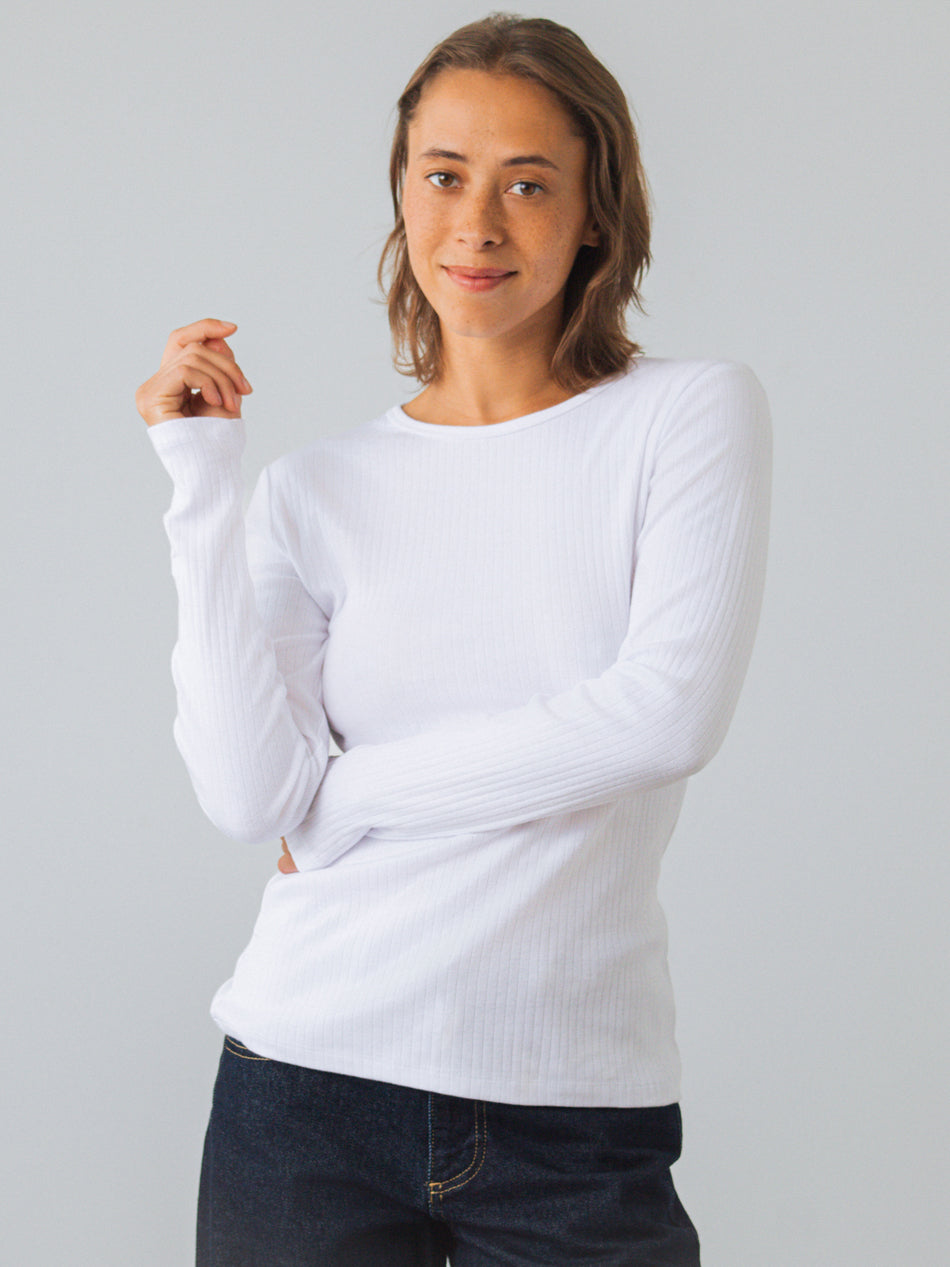 Geripptes Langarm Shirt