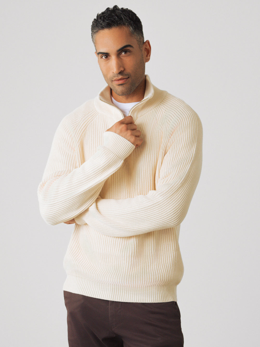 Half-Zip-Strick Männer