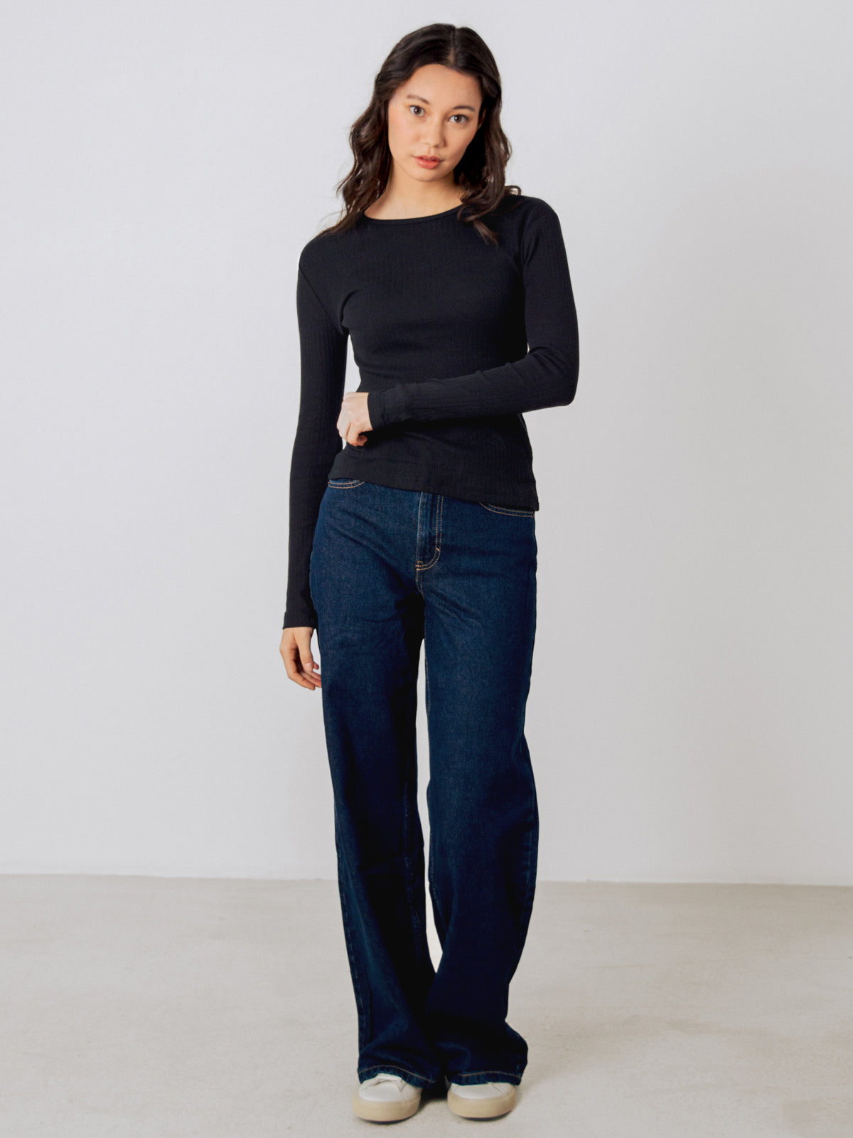 Geripptes Langarm Shirt